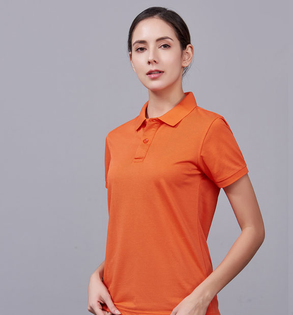 夏季男女通款橘色滌棉短袖T恤衫-MAD205js